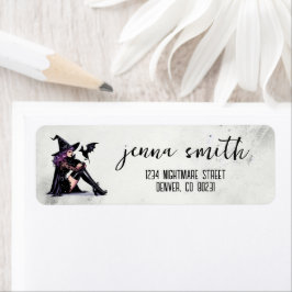 Etiqueta Bruxa Pin-Up Roxa