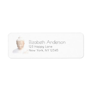 Etiqueta Buda em Branco Meditativa Serene E Calma