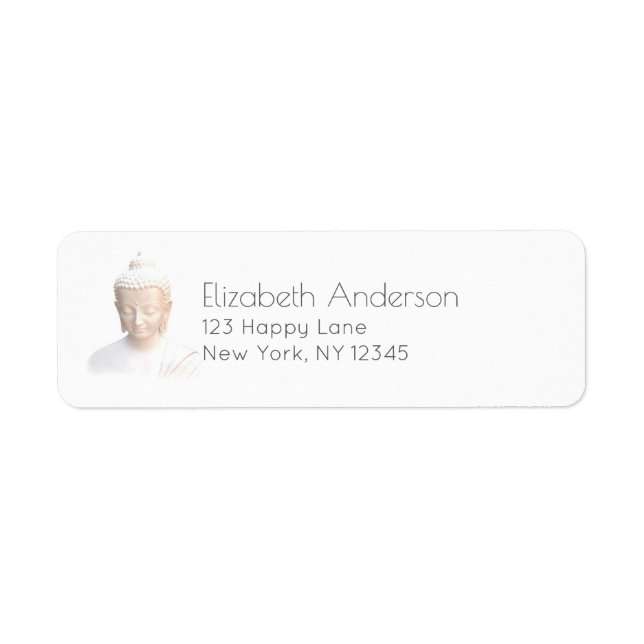 Etiqueta Buda em Branco | Meditativa Serene E Calma (Frente)