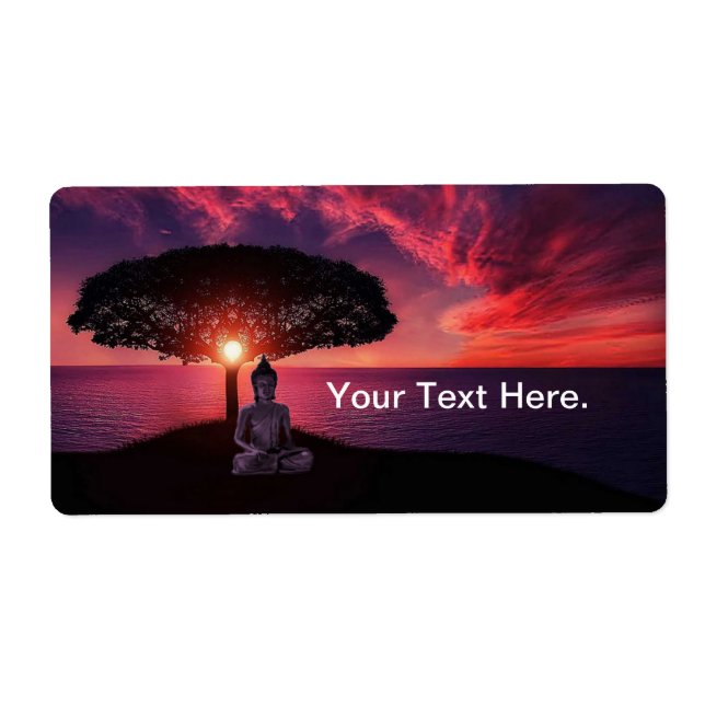 Etiqueta Buda no Céu Vermelho da Noite (Frente)