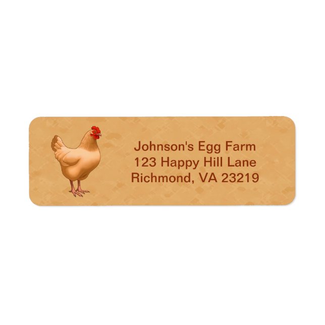 Etiqueta Buff Orpington Chicken (Frente)