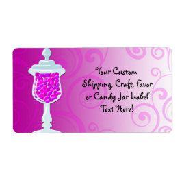 Etiqueta Buffet de doces fuchsia rosa quente