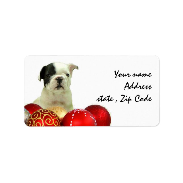 Etiqueta Buldogue Francês de Natal (Frente)