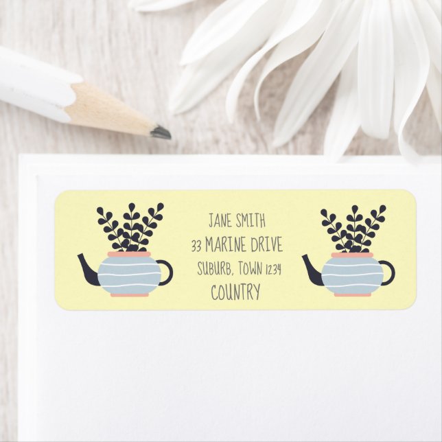 Etiqueta Bule simples moderno com pastel vegetal (Insitu)