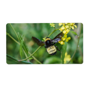 Etiqueta Bumble a abelha em vôo