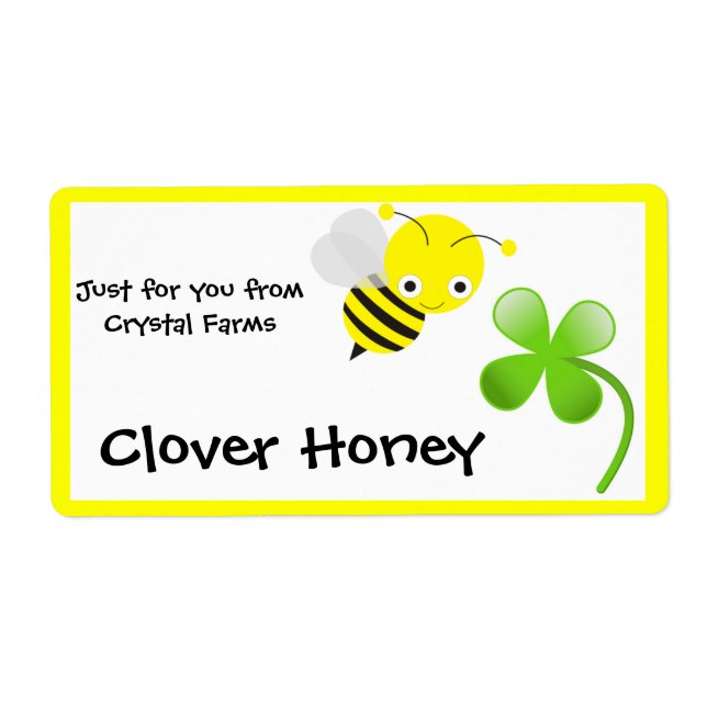 Etiqueta Bumble Bee and Clover Comida Labels (Frente)