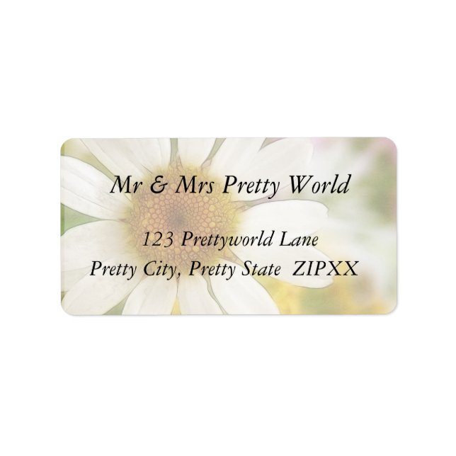 Etiqueta Buquê da Flor - Margarida Branca (Frente)