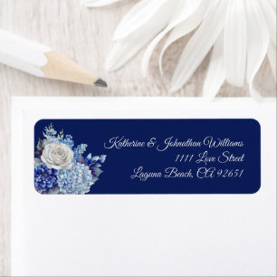 Etiqueta Buquê De Flor Azul De Água - Casamento-