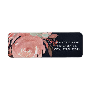 Etiqueta Buquê de Noiva Floral Ousado Macio Rosa Coral Pêss