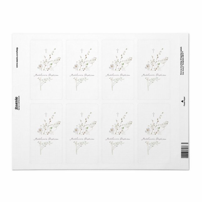 Etiqueta buquê delicado de flores silvestres (Folha completa)