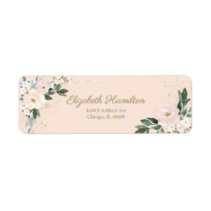 Etiqueta Buquê Floral Aquarela Rosa Elegante