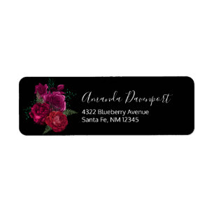 Etiqueta Buquê Floral Elegante Magenta Rosa