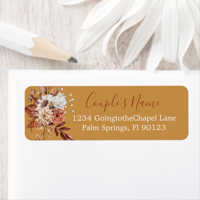 Etiqueta Buquê Floral no Rótulo Dourado (Insitu)