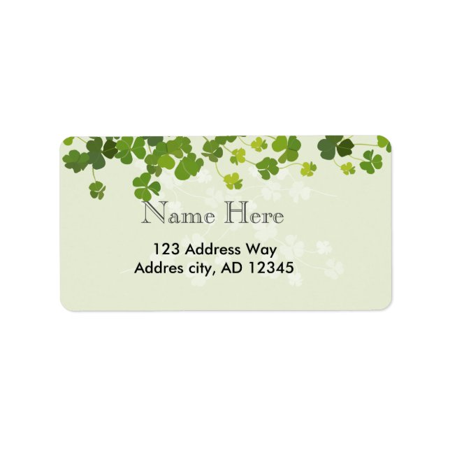 Etiqueta Buquê Shamrock, Dia de São Patrício (Frente)