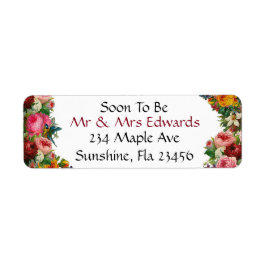 Etiqueta Burgundy Floral Wedding Em Breve Para ser Sr. e Sr