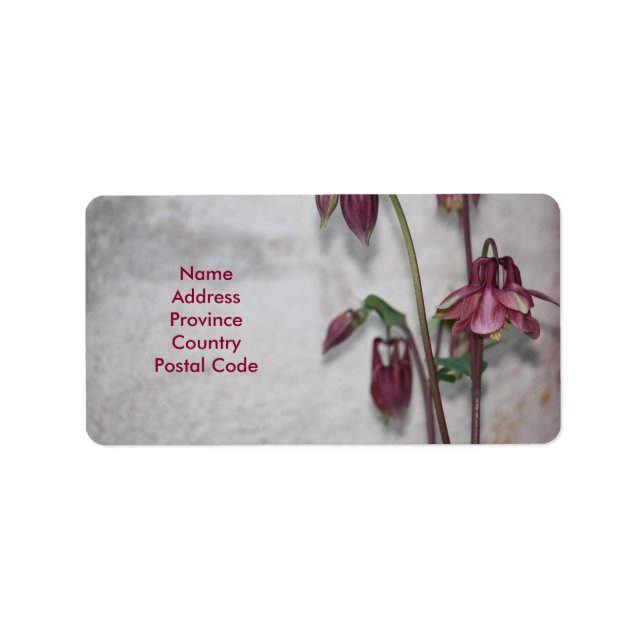 Etiqueta Burgundy Garden Floral (Frente)