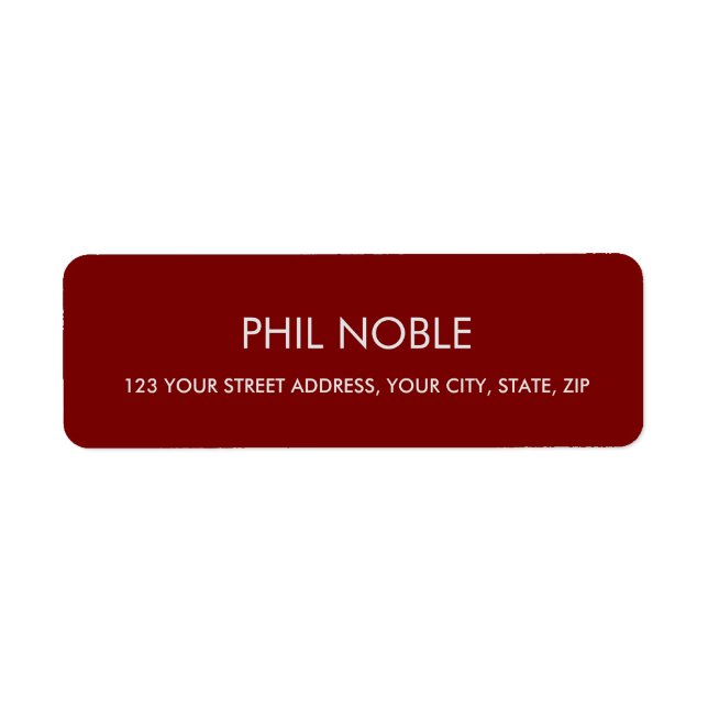 Etiqueta BURGUNDY modern simple professional name monogram (Frente)