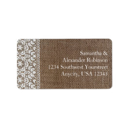 Etiqueta Burlap e Lace Simples