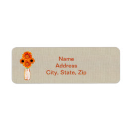 Etiqueta Burlap Rustic Orange Mason Jar Address Labels