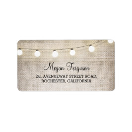 Etiqueta Burlap String Lights Casamento