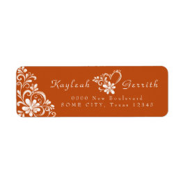 Etiqueta Burnt Orange Shabby Chic Return Address Label