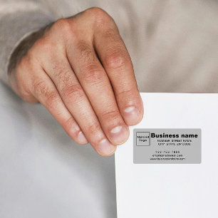 Etiqueta Business Brand on Gray Address Label