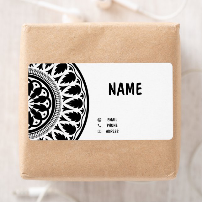 Etiqueta business card with black white ornaments (Insitu)