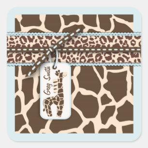 Etiqueta C2 do menino do safari