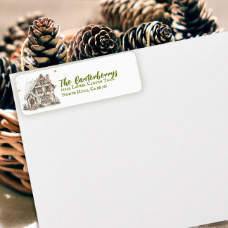 Etiqueta Cabana de Natal Vintage Aconchegante Personalizada