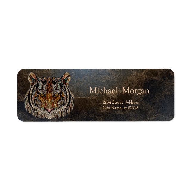 Etiqueta Cabeça de Tigre Legal, Visual de Couro (Frente)