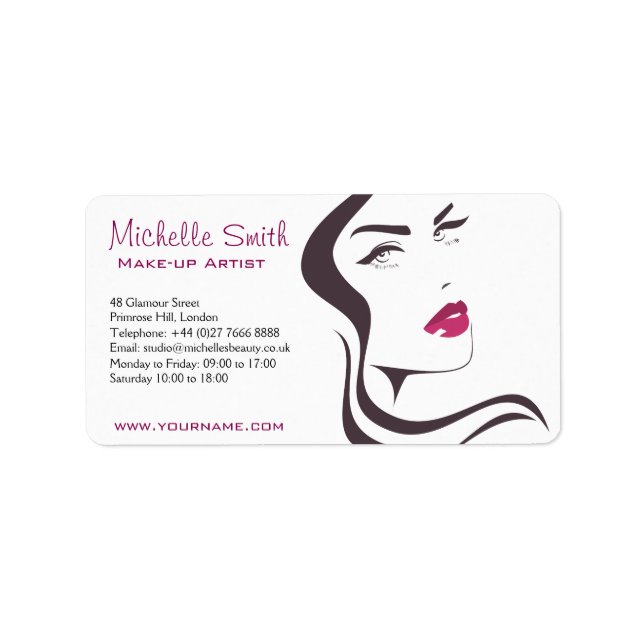 Etiqueta Cabeleireiro compositor de cabelos longos (Frente)