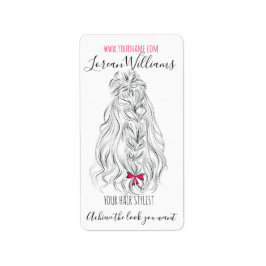 Etiqueta Cabelo Cor-de-rosa branco branco moderno, penteado