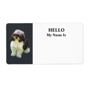 Etiqueta Cachorrinho Adorável da Raça Shih Tzu