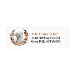 Etiqueta Cachorro Branco Maltês Autumn Wreath