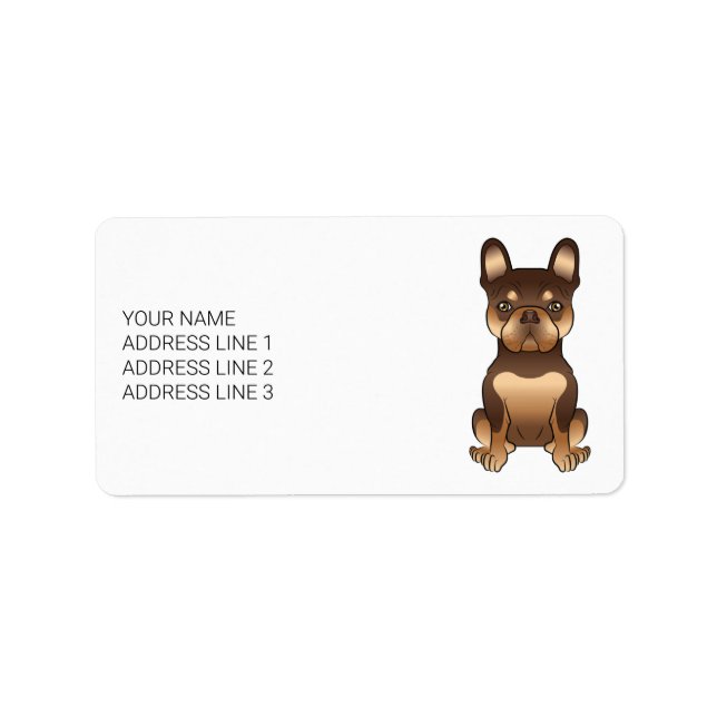 Etiqueta Cachorro Bulldog Francês Chocolate e Bege Fofo & T (Frente)