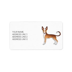 Etiqueta Cachorro Casaco Suave, Vermelho e Branco, Ibizan H