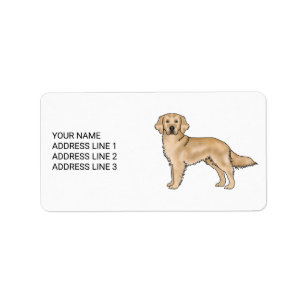 Etiqueta Cachorro Cute Retriever Dourado Amarelo Com Texto