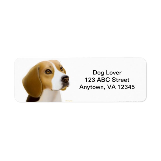 Etiqueta Cachorro de Beagle Amigável Personalizável (Frente)