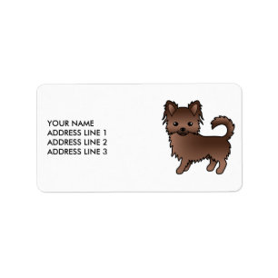 Etiqueta Cachorro de Cartografia de Chocolate Longo Casaco