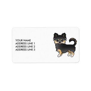 Etiqueta Cachorro De Cartoons, Casaco Chihuahua, Negro E Lo