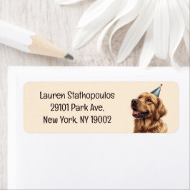 Etiqueta Cachorro de Ouro de Aniversário