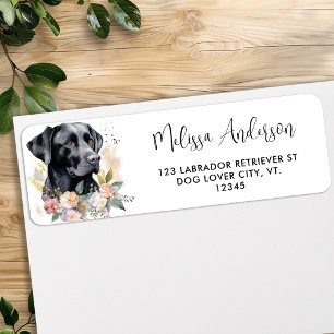 Etiqueta Cachorro Floral Moderno Labrador Retriever Waterco
