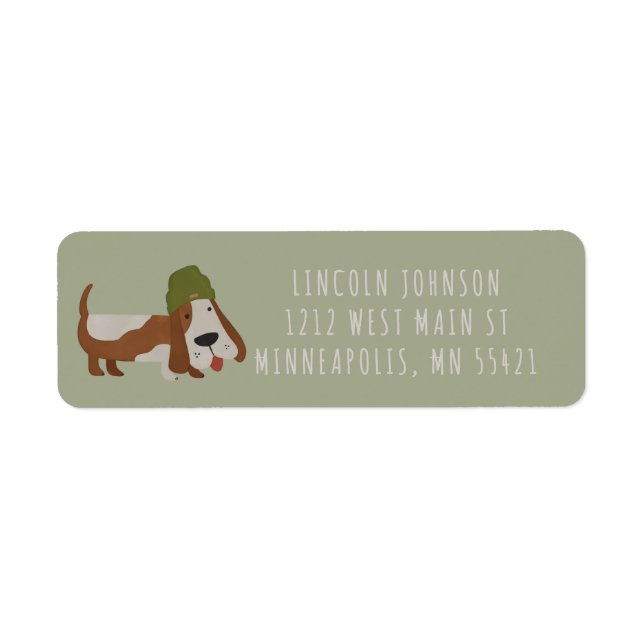 Etiqueta Cachorro Fofo com um Gorro/Touca personalizado (Frente)