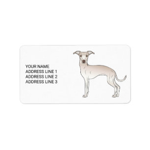 Etiqueta Cachorro Italiano Greyhound Fofo Com Texto Persona