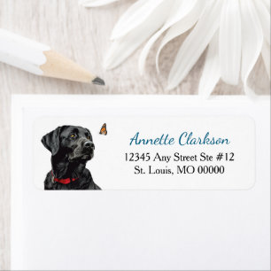 Etiqueta Cachorro Labrador Retriever Preto Borboleta Maravi