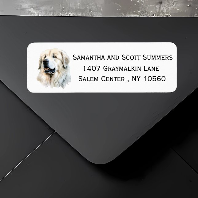 Etiqueta Cachorro Pirenéus de Excelente de Aquarela (Criador carregado)