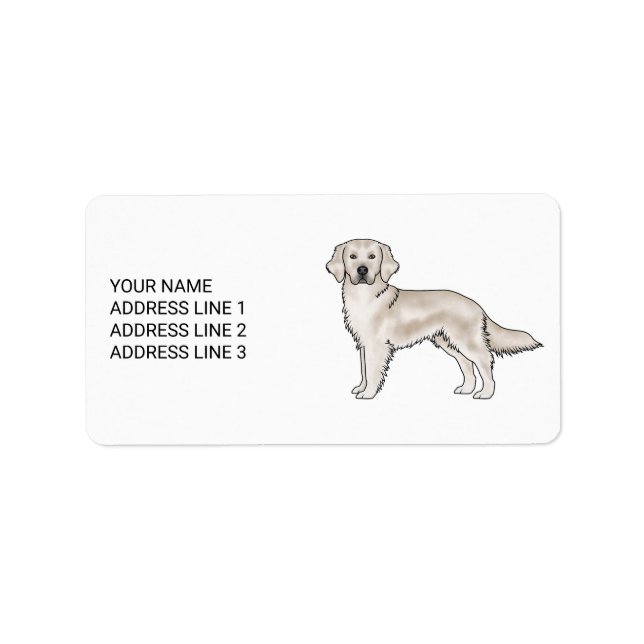 Etiqueta Cachorro Retriever Dourado Creme Inglês e Texto Pe (Frente)
