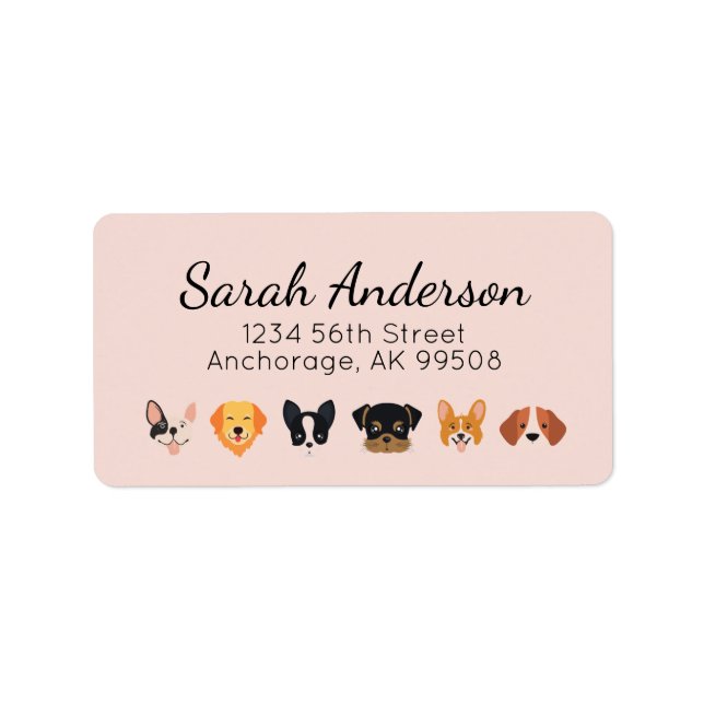 Etiqueta Cachorro Rosa Vamos de Aniversário (Frente)