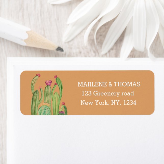 Etiqueta Cactos Cactus Desert Script Boho Simples (Insitu)