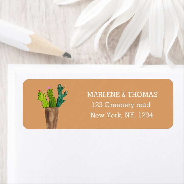 Etiqueta Cactos Cactus Desert Script Moderno Suculento Simp (Insitu)